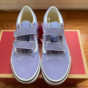 Old skool vans with Velcro straps.